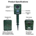 thumbnail image 2 of Solar bird repellent, mouse repellent, animal repellent, ultrasonic dog repellent, flash drive, 2 of 4