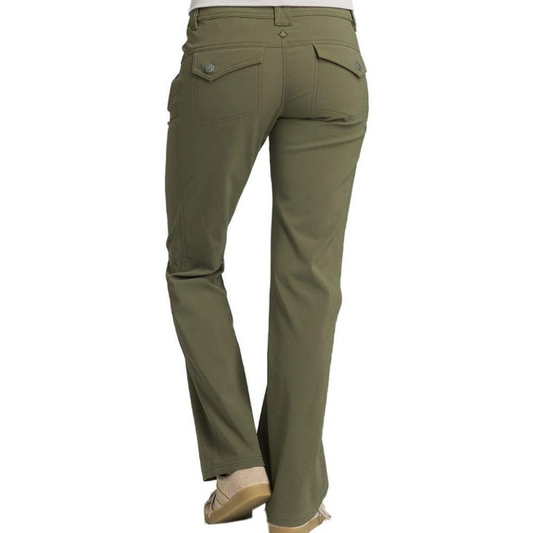 Prana Women's Short Inseam Hallena Pants, 2, Cargo Green