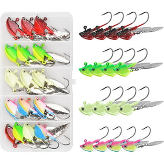 Jig Heads Hooks Underspin Crappie Jig Head with Willow Blade,10pcs Swimbait  Jig Head with Spinner for Bass Fishing, 1/4oz 3/8oz 1/2oz, Jigs 