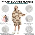 thumbnail image 5 of Cute Hedgehog Pattern Wearable Oversized Blanket,Wearable Blanket Hoodie for Adults,Cozy Hooded Blankets with Super Pockets,Super Warm Fuzzy Pullover for Women & Men, 5 of 6