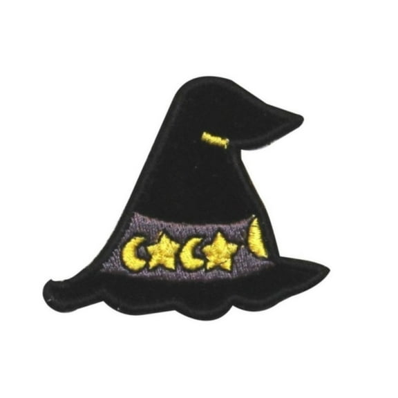 ID 0903A Witch's Magic Hat Patch Halloween Wizard Embroidered Iron On Applique
