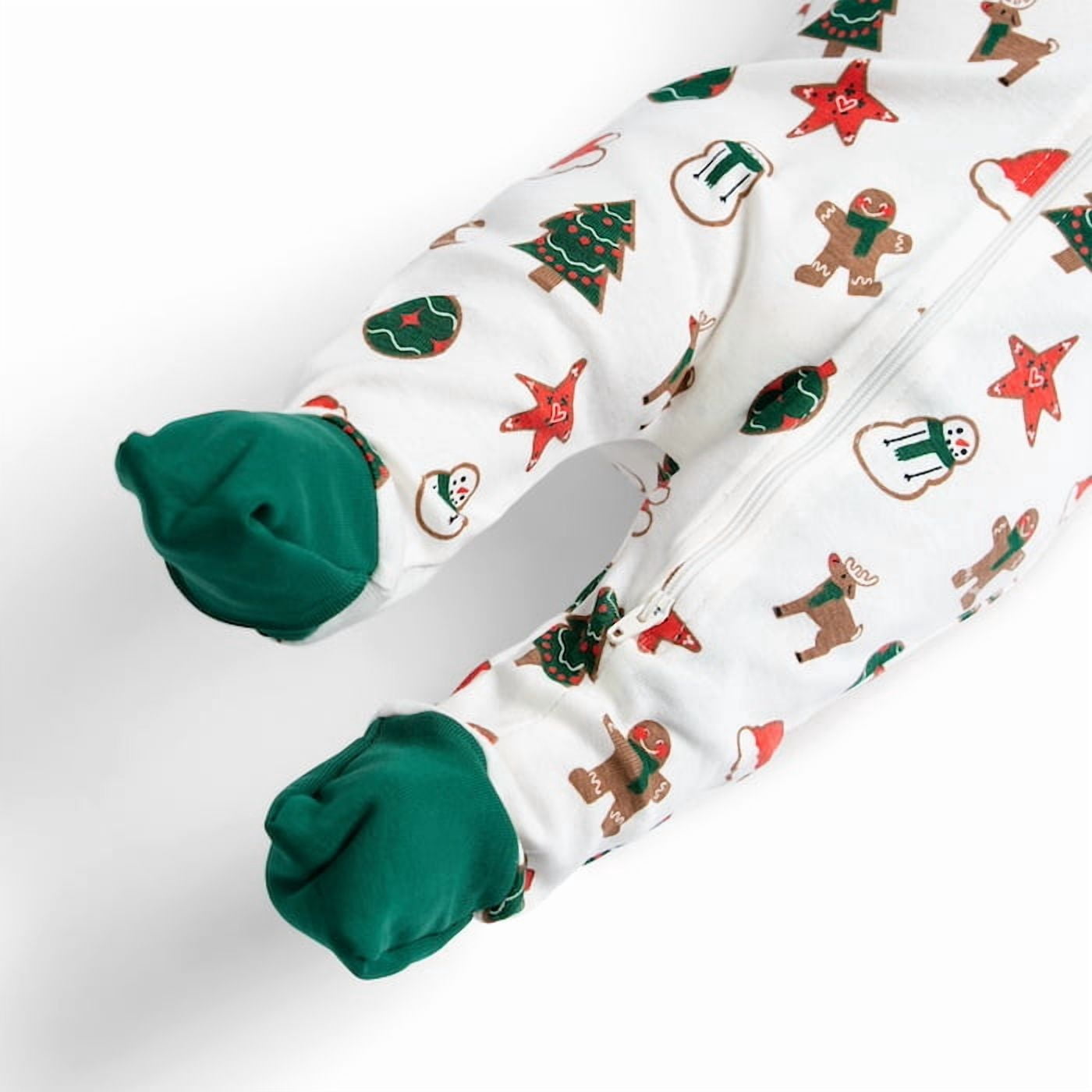 M+A by Monica + Andy Gender Neutral Baby Christmas Organic Cotton One Piece Pajamas and Bib Set, 2-Piece, Sizes 0M-24M