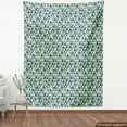 thumbnail image 4 of Modern Upholstery Fabric by the Yard, Mosaic Inspired Illustration of Polygonal Shapes Geometric Themed Art, Decorative Fabric for DIY and Home Accents, Cream Quartz Sea Green by Ambesonne, 4 of 5