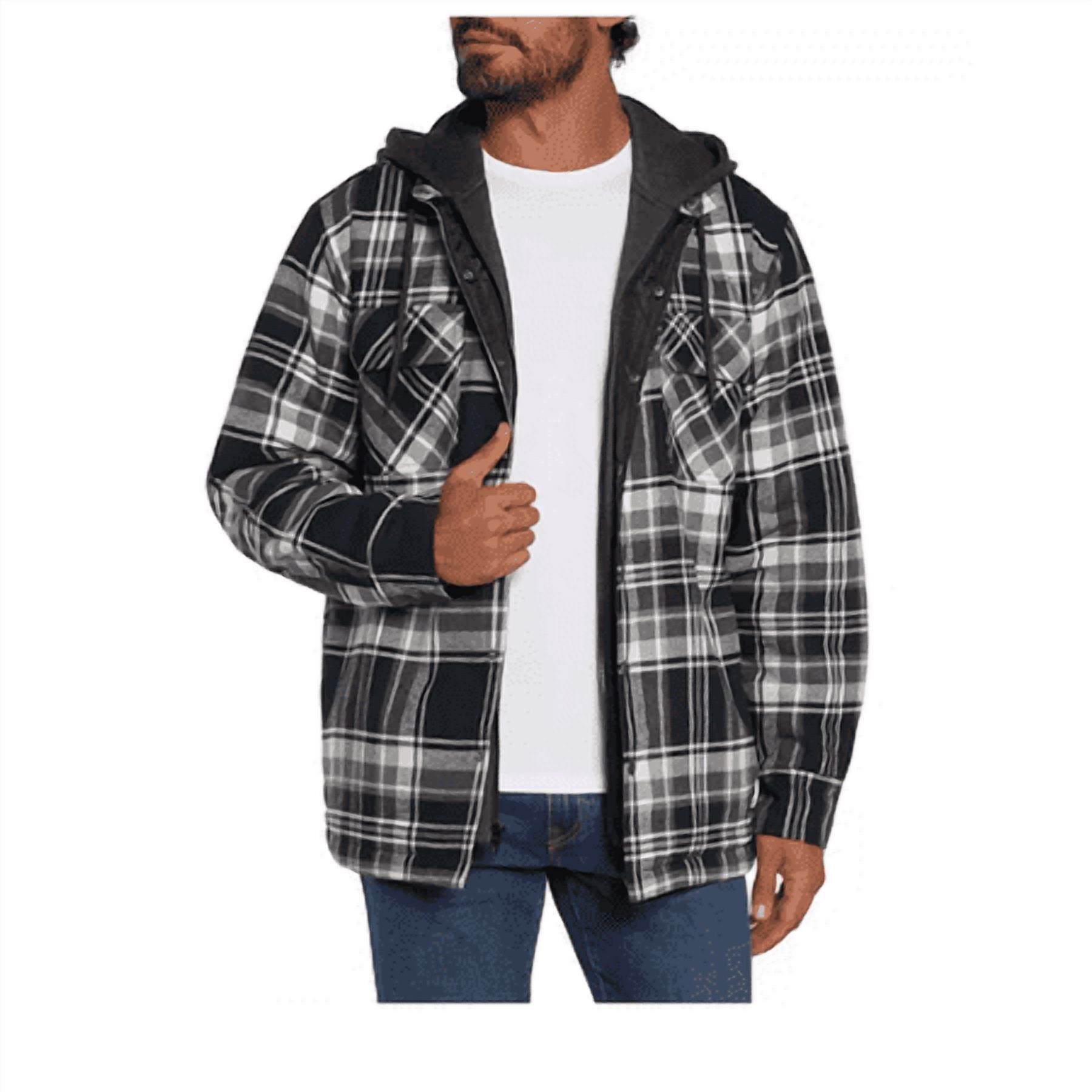 Eddie Bauer Men's Hooded Shacket - Walmart.com