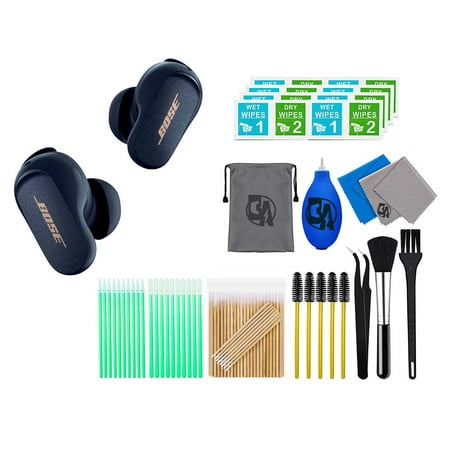 Boss Quietcomfort Earbuds Ii True Wireless In-Ear Headphones In Midnight Blue With Cleaning Kit Bolt Axtion Bundle Like New