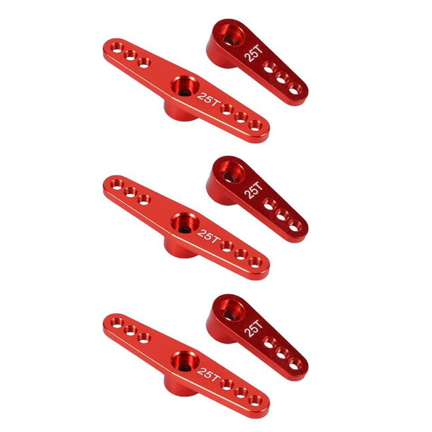 6x 25T Aluminio RC Servo Cuerno del Brazo para Futaba Savox Xcore HDHerramientas RC de Potencia, Rojo