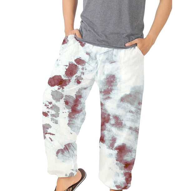 Pantalones largos para hombre, bombachos de moda, pantalones estampados elásticos sueltos para playa Athleisure Odeerbi ODB-2