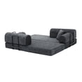 thumbnail image 6 of Leumius 79" Convertible Futon Sofa Bed, Boneless Couch for Living Room, Corduroy Folding Mattress Couch with Fixed-Shape Frame, Floor Sofa Lounge Couch with 2 Pillows, No Assembly,Speckled Black, 6 of 8