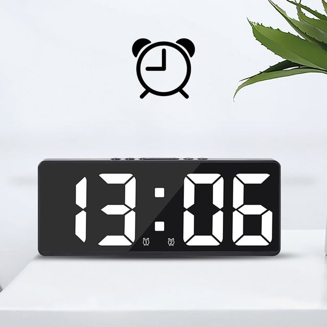 Cagogo Digital Alarm Clock, Large LED Display Desktop Clock for Bedroom Office, USB Powered Battery Backup Alarm Clock, Easy to Read Modern Digital Clock forKidsAdults Home Kitchen Travel