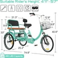 thumbnail image 3 of DEYGIA 20" Adult 3-Wheel Tricycle with Rear Seats and Baskets for Seniors, 3 of 10