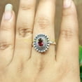 thumbnail image 4 of Natural Red Garnet Cut Stone 925 Sterling Silver Ring Wedding Jewelry for Women, 4 of 5