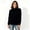 Black, variant on Women’s Long Sleeve Mock Neck Pullover Tops, Shoulder Button Detail Fall Winter Sweatshirt Top,Sizes M-2XL