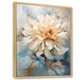 thumbnail image 2 of Designart "Minimalist Beige And Blue Dahlia II" Dahlia Floater Framed Canvas Art Print, 2 of 5
