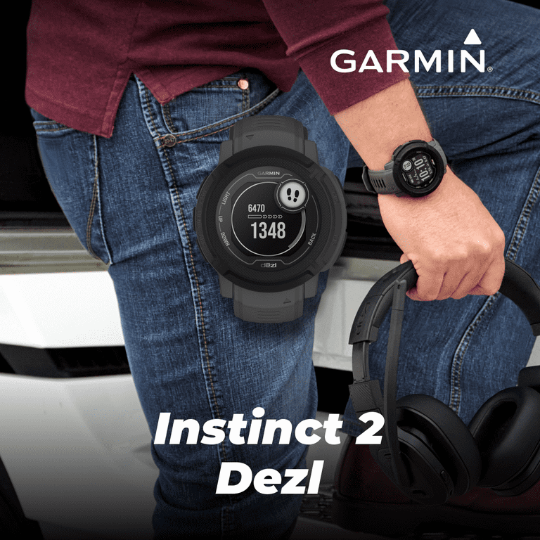 Garmin Instinct 2 dezl Edition, Rugged Trucking Smartwatch, Compatible with  the dezl OTR Navigator, Black with Wearable4U Power Bundle
