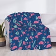 thumbnail image 3 of Uemuo Plants And Flamingos Printed Throw Blanket for Couch, Fluffy Fuzzy Blankets for Bed, Sofa, Cozy Flannel Faux Fur Blanket-80"x60", 3 of 6