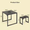 thumbnail image 5 of Aiho 25.6" Compact Dining Table Set for 2 w/2 Stools - Space-Saving Metal Frame & Wood Top for Small Kitchens, Breakfast Nook - Black, 5 of 6
