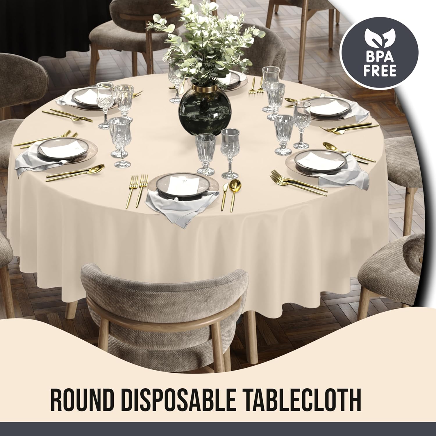 round dsiposable linen like table cloths Crown Display 12-Pack Ivory Plastic Tablecloths Whether you’re using them How Much Bac Water sport Size:32 oz