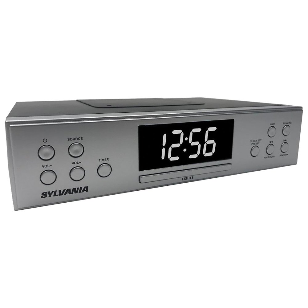 SYLVANIA SKCR2826BT Kitchen UnderCounter Clock Radio with Bluetooth