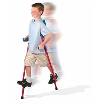 Geospace Adjustable Walkaroo Steel Stilts for Kids - Indoor/Outdoor Play, Exercise, Steel Stilts for Adults- Up to 220 lbs, Height Adjustable Walking Stilts, Kids Stilts -Red