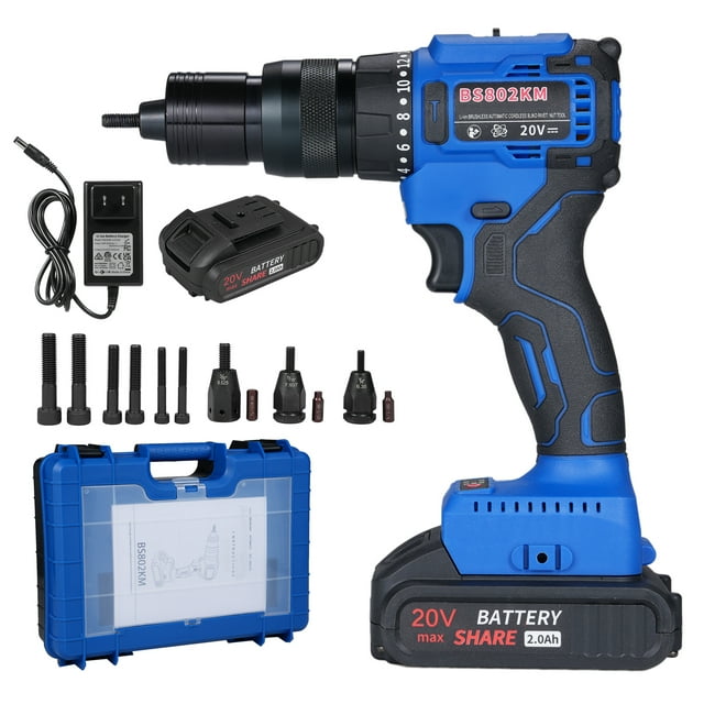 Herramienta eléctrica de Remache Abanopi 20V 2,0Ah 2 En 1