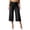 r-445Black81, variant on NAFUU Women Casual Pants Pleated Waist Solid Color Yoga Capri Pants Wide Leg Trousers Trendy Hiking Pants Women
