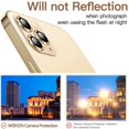 thumbnail image 3 of Dteck Camera Lens Protector for iPhone 12 Pro Max, Metal Full Cover + Tempered Glass Circle Screen Camera Protection for iPhone 12 Pro Max 6.7 inch, Gold, 3 of 5