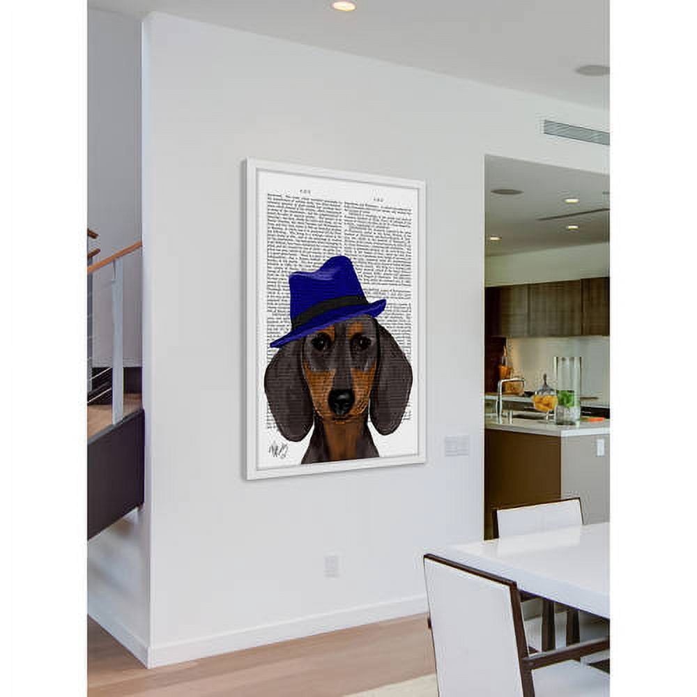 Marmont Hill "Dachshund with Blue Trilby" Framed Painting Print