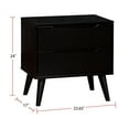 thumbnail image 2 of Mid Century Nightstand, Modern Bedside Table with 2 Drawers and 4 Solid Wood Round Tapered Legs, Noght Stand End Side Table for Bedroom, Living Room, Black, 2 of 7