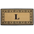 thumbnail image 1 of Nedia Home O2193L 22 x 36 Po Corinthienne Robuste Porte en Fibre de Coco Mat&44; Monogramme L - Noir, 1 of 1