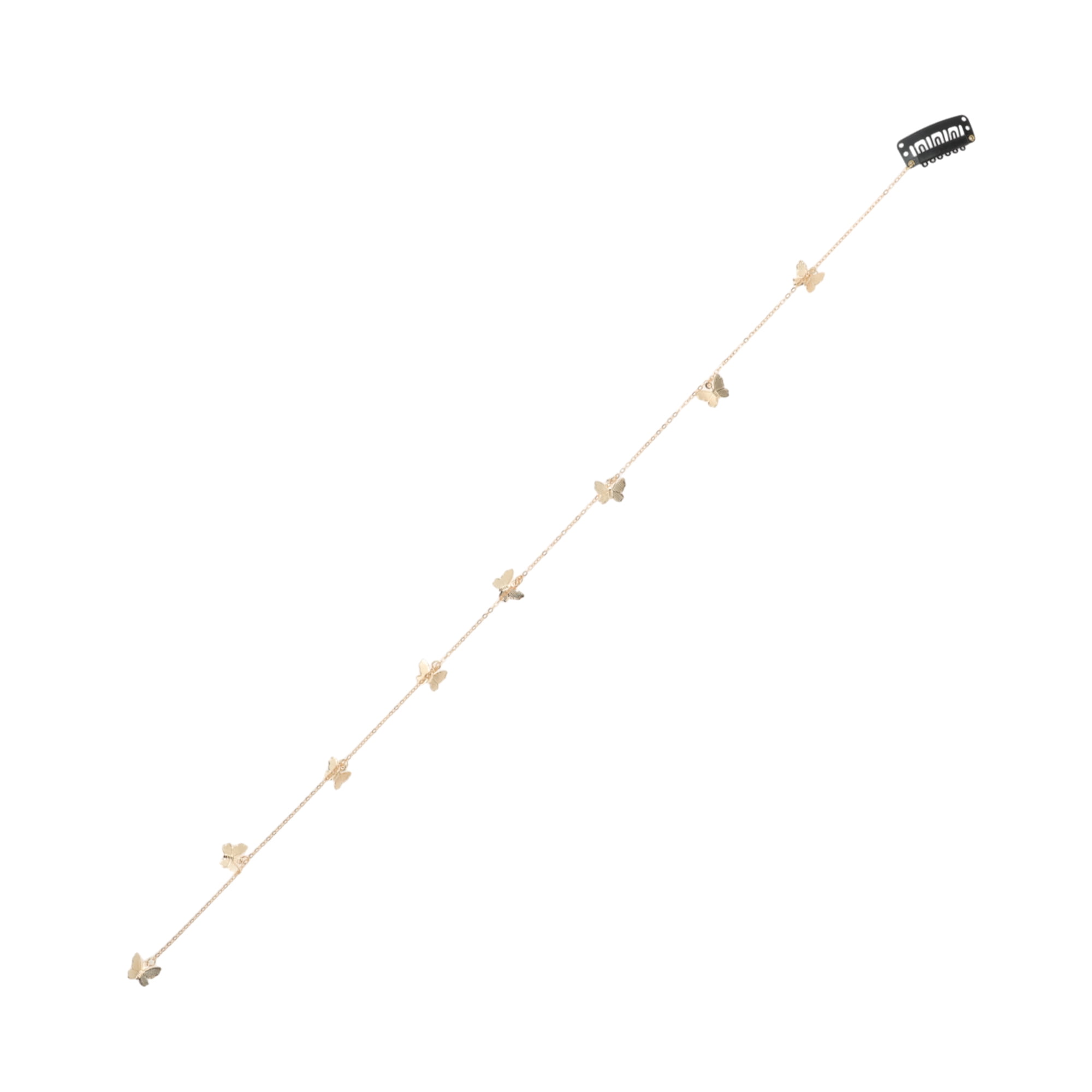 Unique Bargains Elegant Butterfly Braided Hair Chain Stylish Accessory Gold Tone 2Pcs