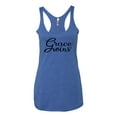 thumbnail image 2 of Wild Bobby Grace Wins Script Inspirational/Christian Women Tri-Blend Racerback Tank Top, Vintage Royal, X-Large, 2 of 5