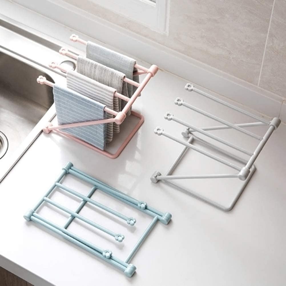 Countertop Kitchen Towel Rack Foldable Fingertip Towel Holder Dishcloth Hanger For Bathroom Vanity Countertops Walmart
