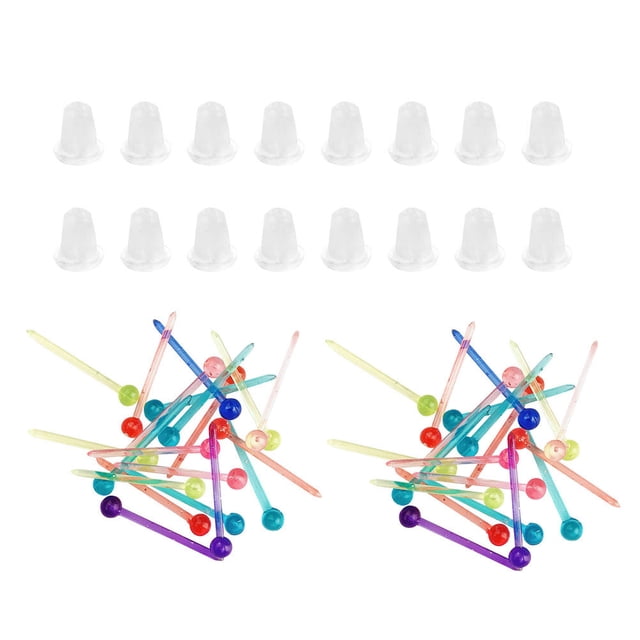 Miangastore Earring Ear Plugs Multi Colored Plastic 1Set 0.12X0.12X0.59In