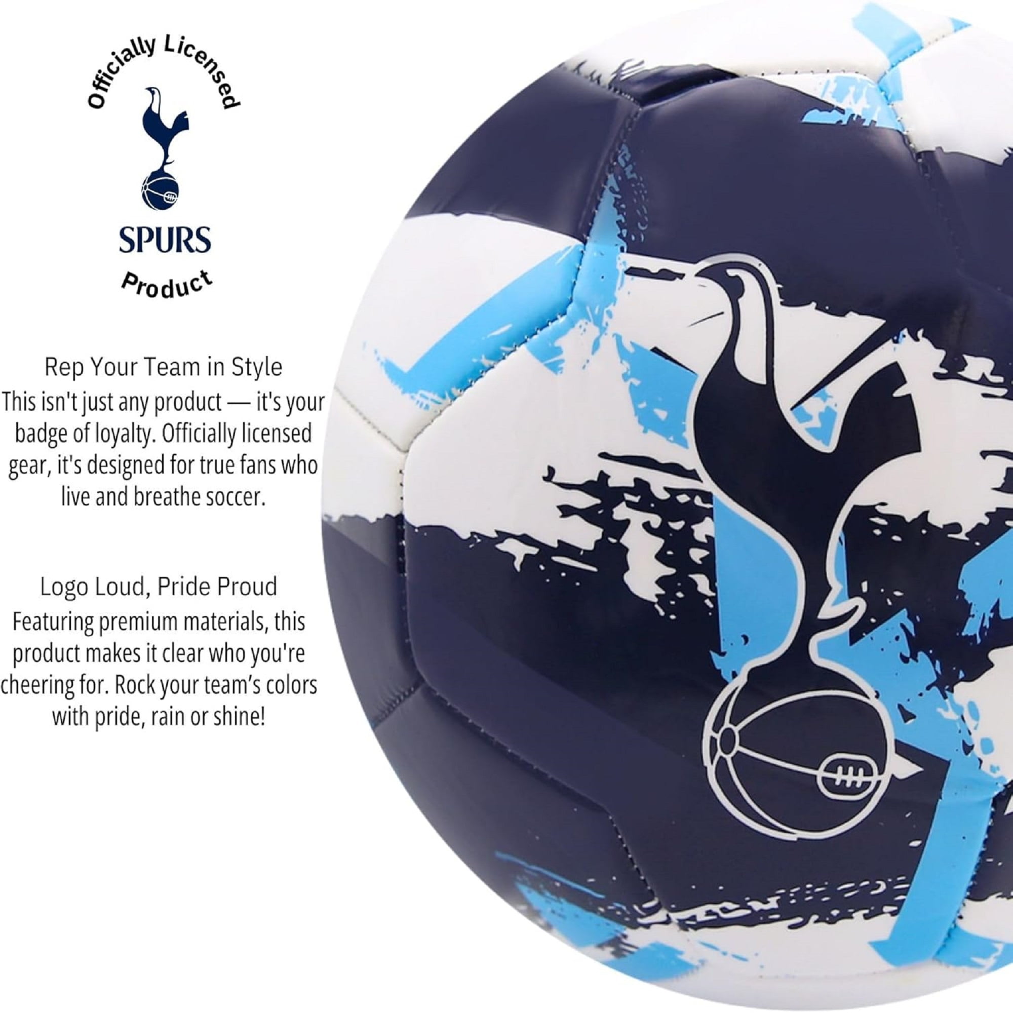 Icon Sports Tottenham Hotspur Soccer Ball - Brush [White Blue] Size 5