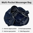 thumbnail image 3 of Kukuzhu Denim Messenger Bag Large Hobo Crossbody Bag Casual Shoulder Handbag Jean Tote Bag for Women and Men, 3 of 7