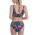 thumbnail image 3 of Picia Floral Women's High Waisted Bikini Scoop Neck Swimsuit Two Pieces Bathing Suit-XX-Large, 3 of 8