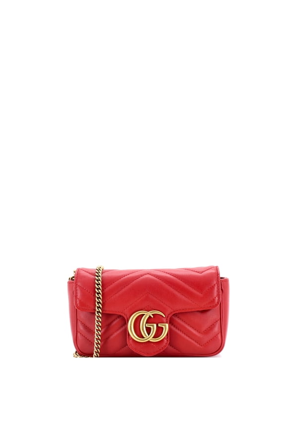 Pre-Owned GG Marmont Flap Bag Matelasse Leather Super Mini By Rebag
