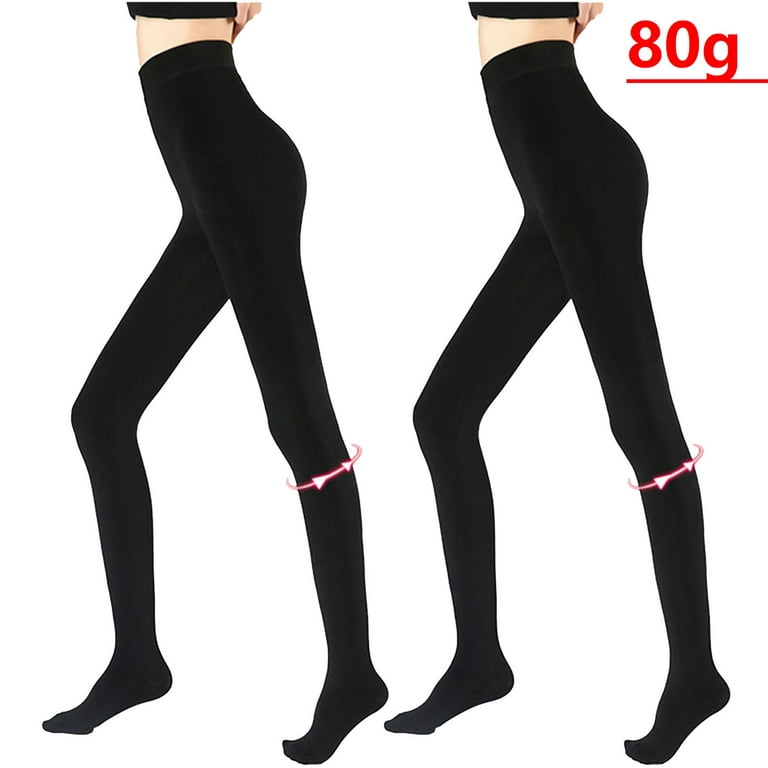 Odeerbi Stockings For Women Keep Warm Leggings 2PC Trendy Pantyhose Solid  Super Elastic Slim 2024 Casual Legging Black