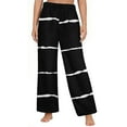 thumbnail image 2 of Tnhcen Women's Color Block Stripe Flannel Pajama Pants Fleece Thermal Sleepwear with Pockets Soft Lounge Pants High Waist Elastic S-3XL Multiple Colors Available, 2 of 5