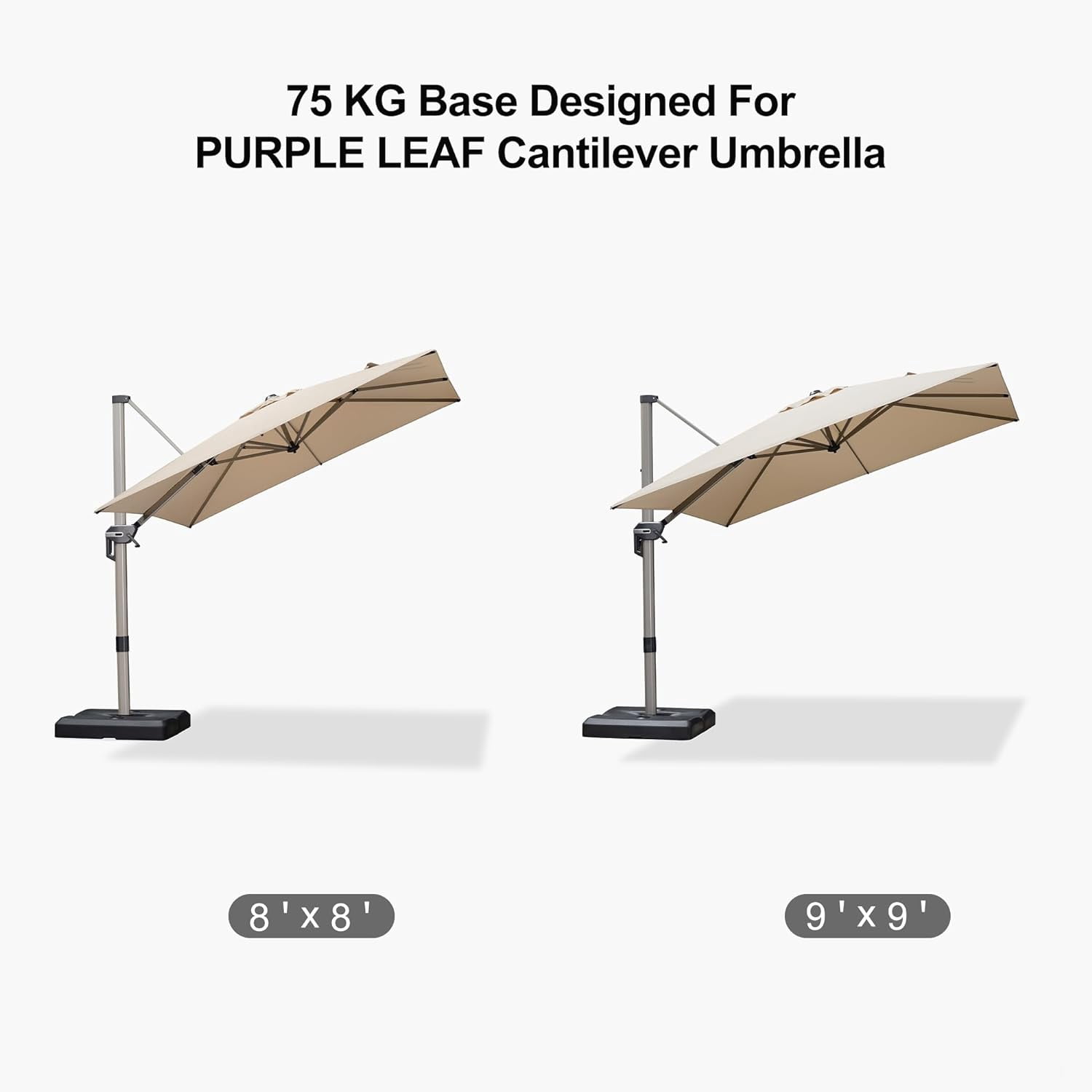 Purple Leaf Patio Umbrella Base Stand 16.31 lb Black Rectangular Heavy-Duty Plastic, Durable