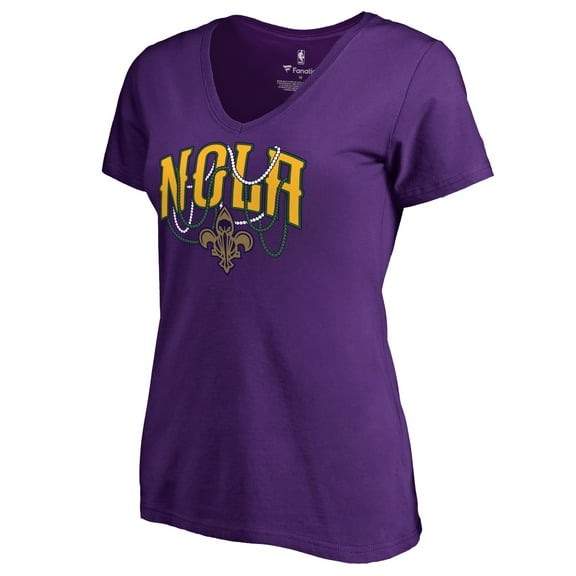Women's Purple New Orleans Pelicans NOLA Beads Hometown Collection T-Shirt