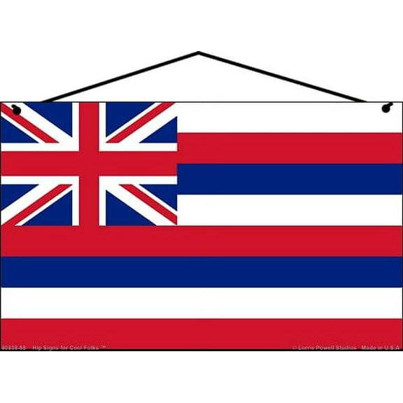 5x8 Home Décor Sign - Hawaii State Flag - Decorative Fun Household Family Signs for Your Hawaiian Themed Beach or Vacation Home Setting
