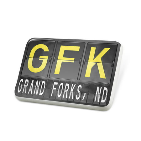 Porcelein Pin GFK Airport Code for Grand Forks, ND Lapel Badge –