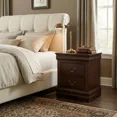 thumbnail image 4 of Fully Assembled Nightstand with 2 Drawers Solid Wood End Table Traditional Style Bedroom Funiture 1PC, 4 of 5