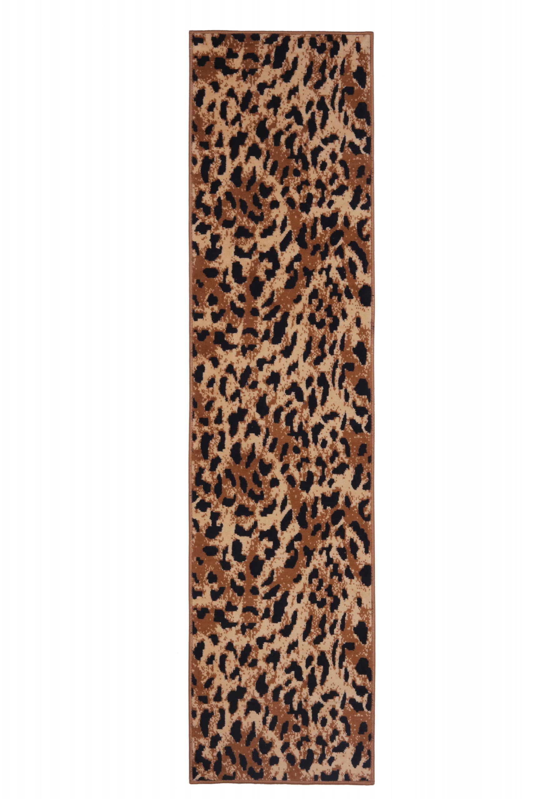 Furnish My Place Indoor Leopard Print Rug with Jute Backing Runner 2