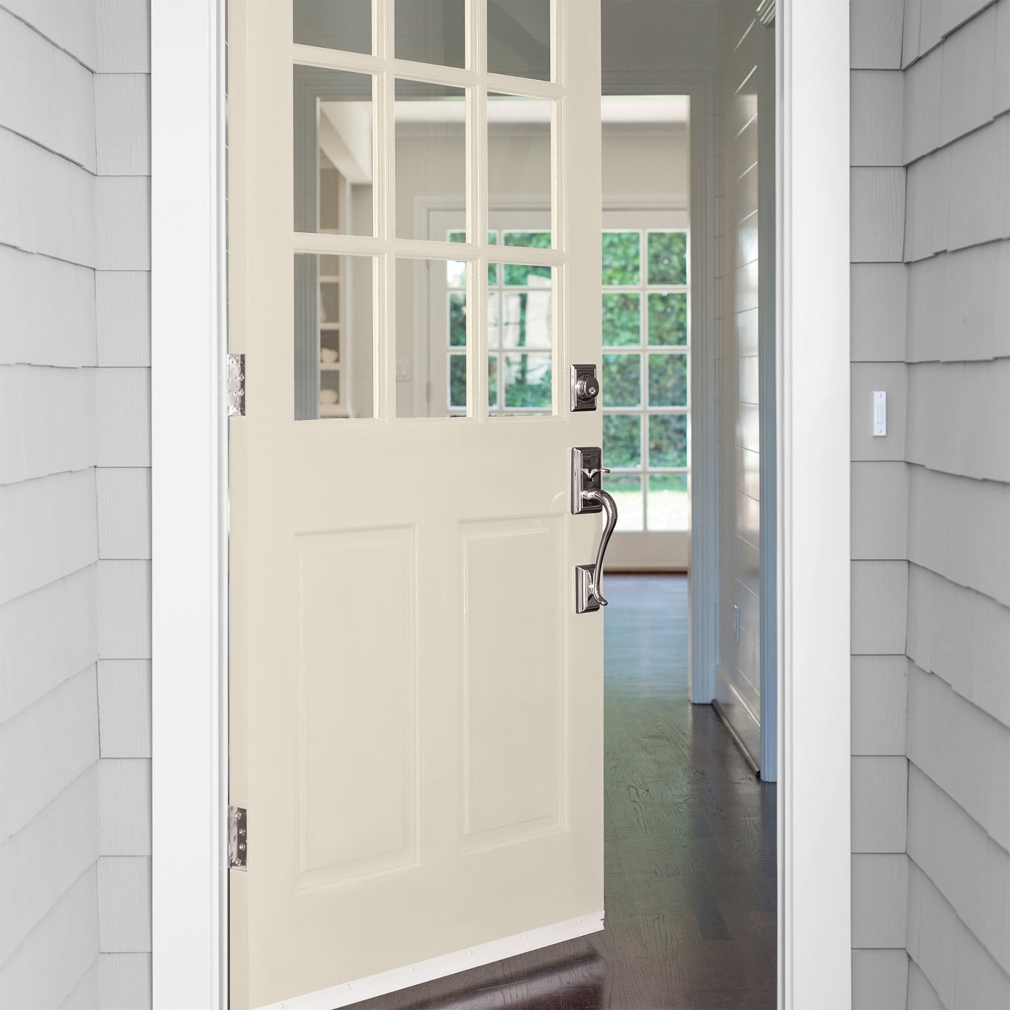 Glidden One Coat Antique White / Off White Satin Exterior Paint with Primer, 5 Gallon