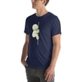 thumbnail image 4 of Funny Smiski Character Shirt – Glow in the Dark Kawaii Tee Unisex Fit (Navy, XS), 4 of 6