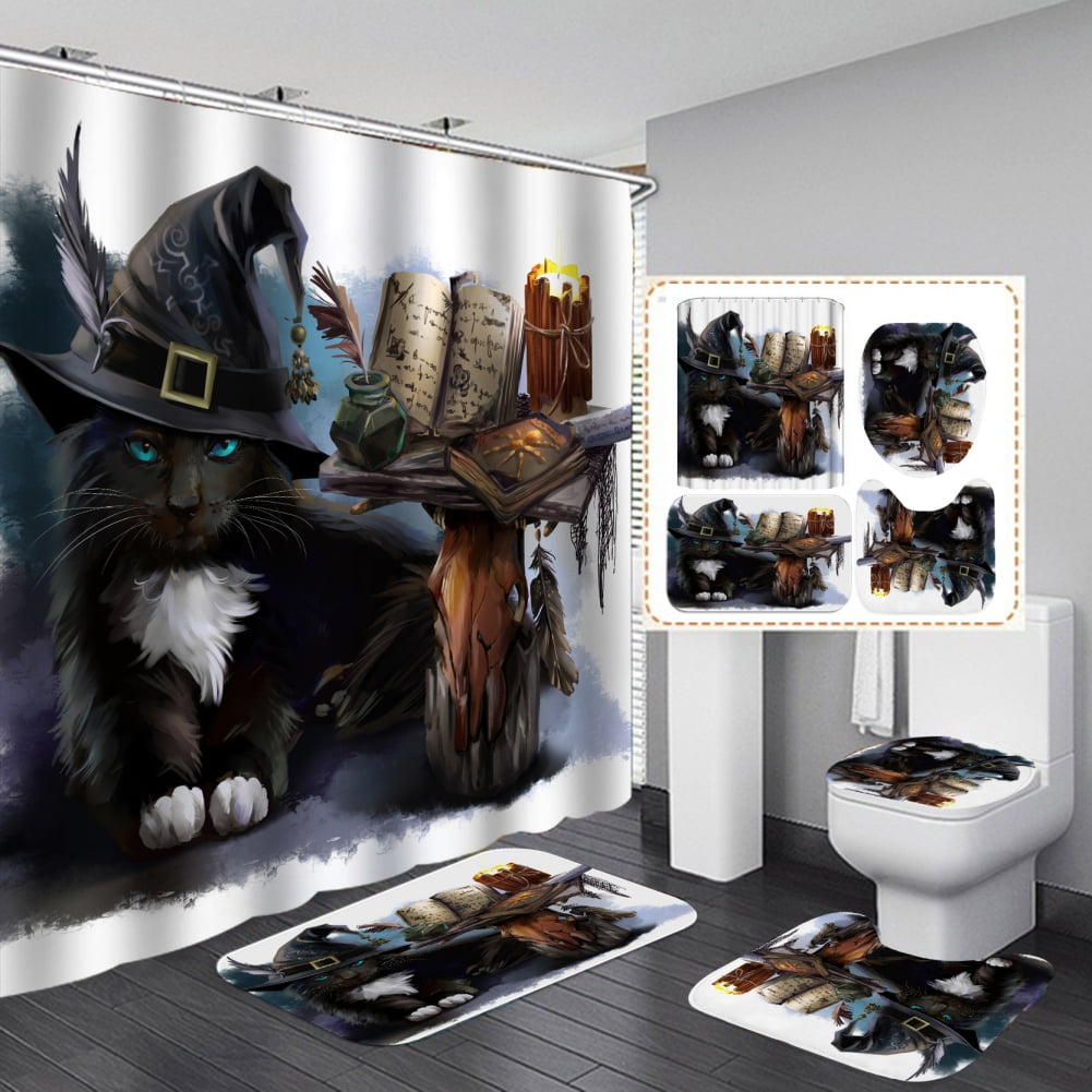 Halloween Shower Curtain Sets, Gerneric 71 Inch X 71 Inch Halloween ...