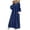 Blue, variant on ChaoHeng Dresses Long Sleeve Fall New & Trending Women's Long Sleeved V-neck Stand Up Collar Printed Long Elegant Lace Up Dress