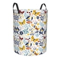 thumbnail image 2 of Daiia Flowers Butterfly Round Laundry Basket with Handles Thickened Waterproof Circular hamper,Dirty Clothes Storage Basket for Bedroom,Bathroom,College Dorm-Small, 2 of 8